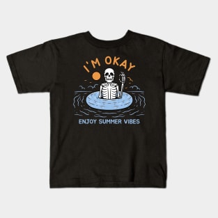 Skull Swimming in Summer Kids T-Shirt